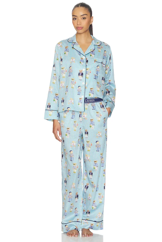 Madison PJ Set in Aqua Mist Bear