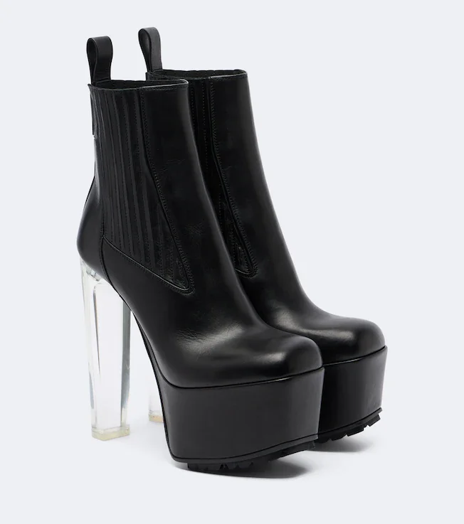 Beatle Kiss leather platform ankle boots