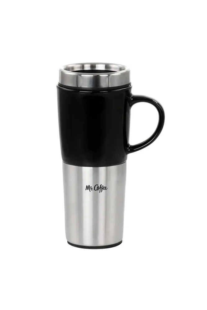 16oz Stainless Steel and Stoneware Travel Mug