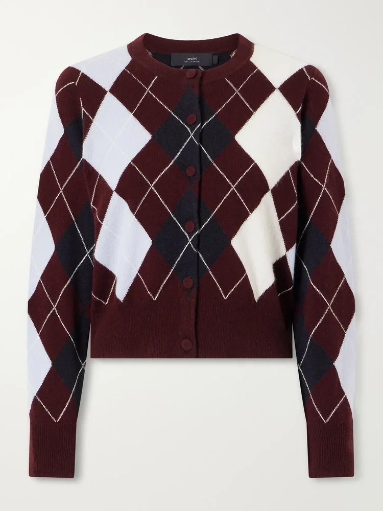Claridges argyle cashmere cardigan