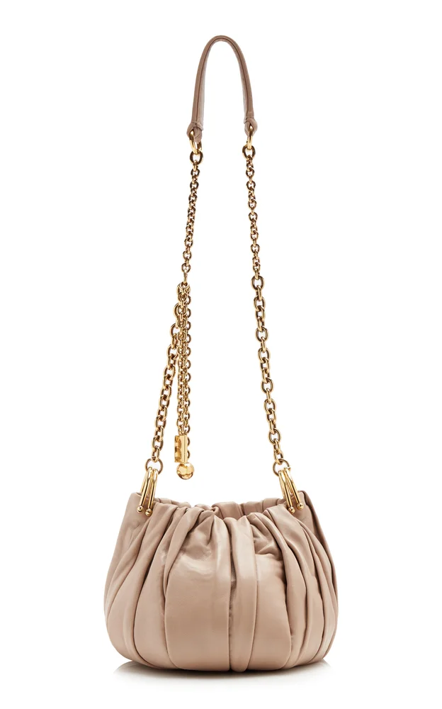 Plissé Leather Shoulder Bag