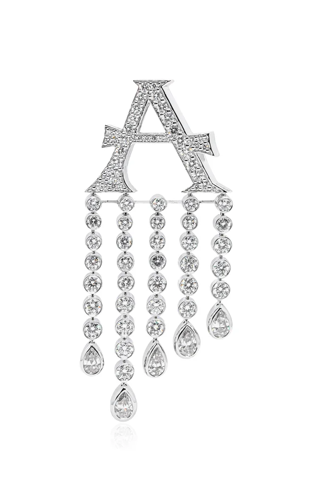 Alphabet 'A' 18K White Gold Diamond Bag Charm