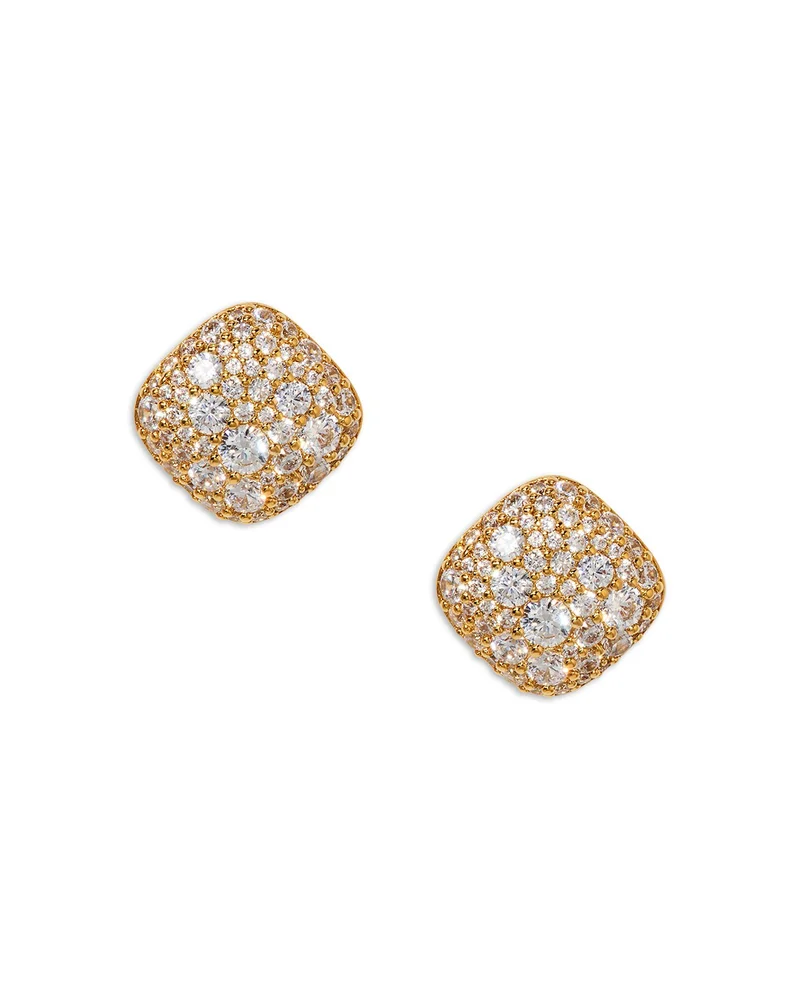 Crushed Pavé Cushion Stud Earrings