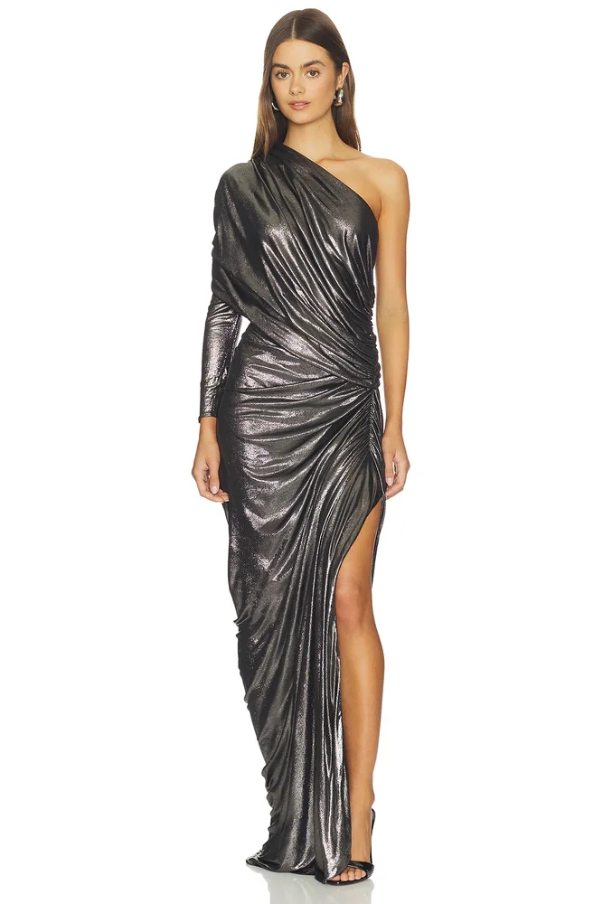 One Sleeve Draped Gown