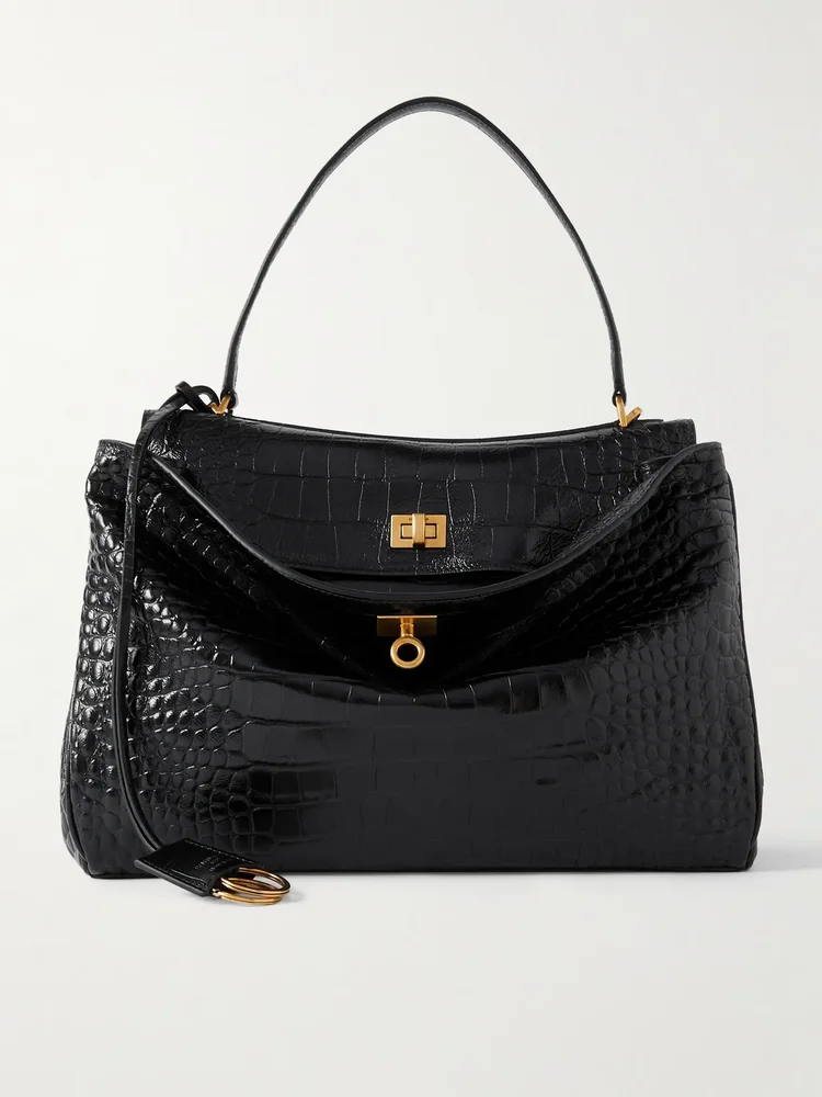 Balenciaga Rodeo medium croc-effect leather shoulder bag