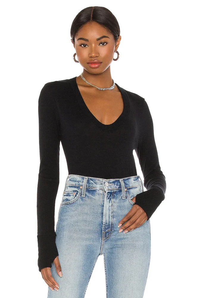 Cashmere Fitted V Neck Sweater