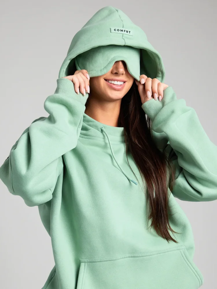Airplane Mode Travel Hoodie in Aloe