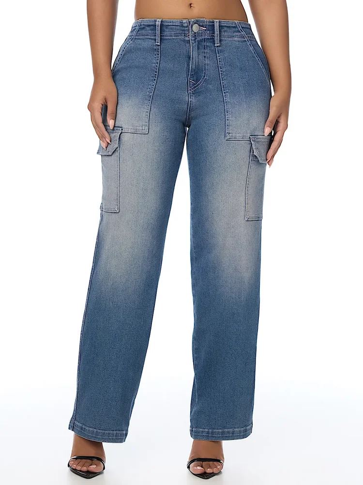Denim Cargo Straight Jean