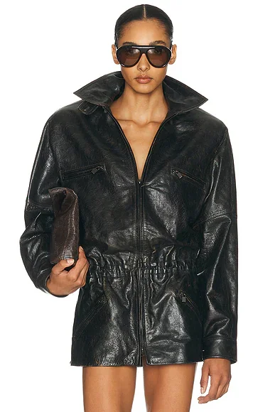 Leather Bomber Jacket