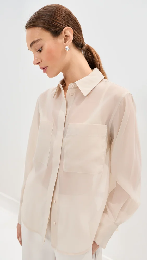 Organza Button Down
