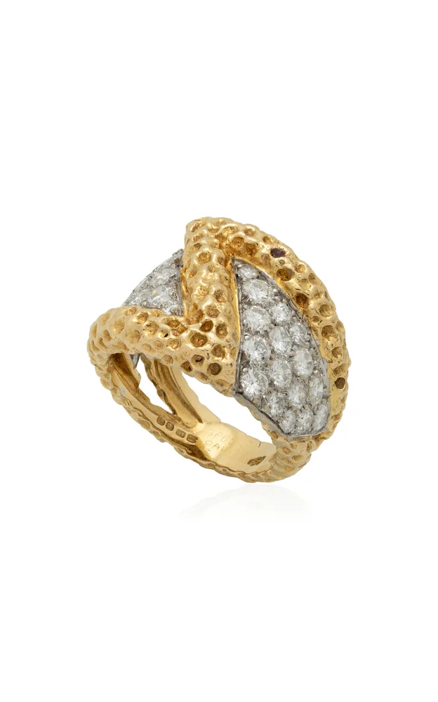 Vintage Kutchinsky 18K Yellow Gold Diamond Ring