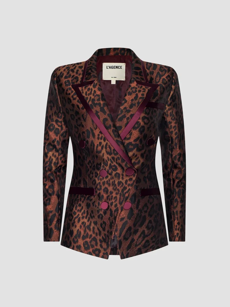 Kyomi Leopard-Print Blazer