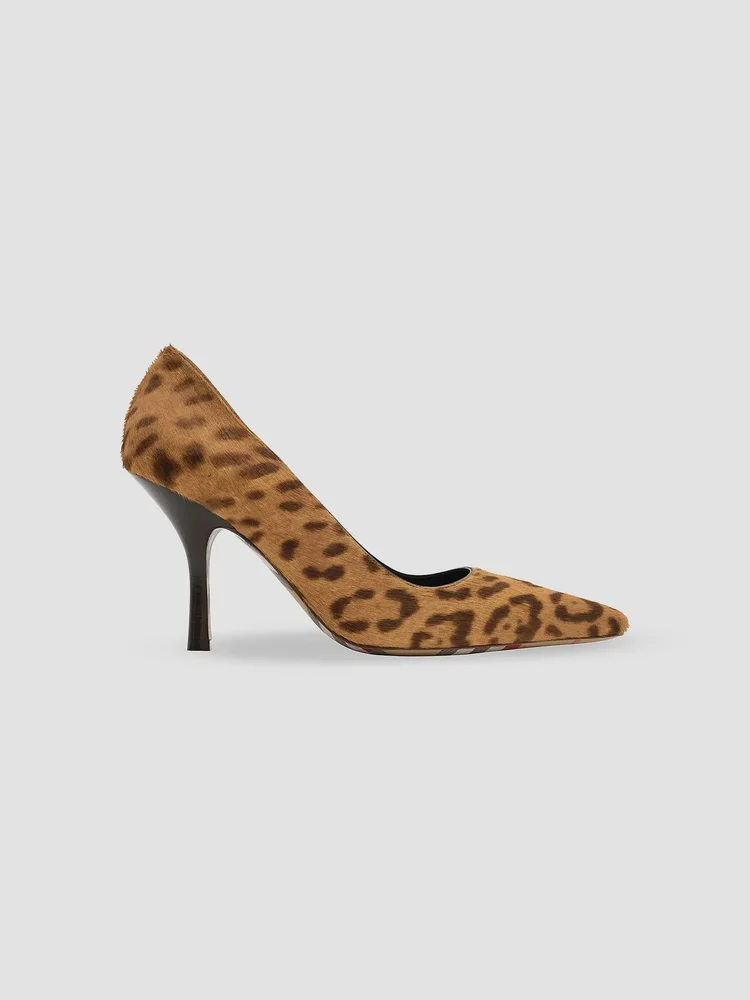 Dame 90MM Leopard-Print Calf Hair Pumps