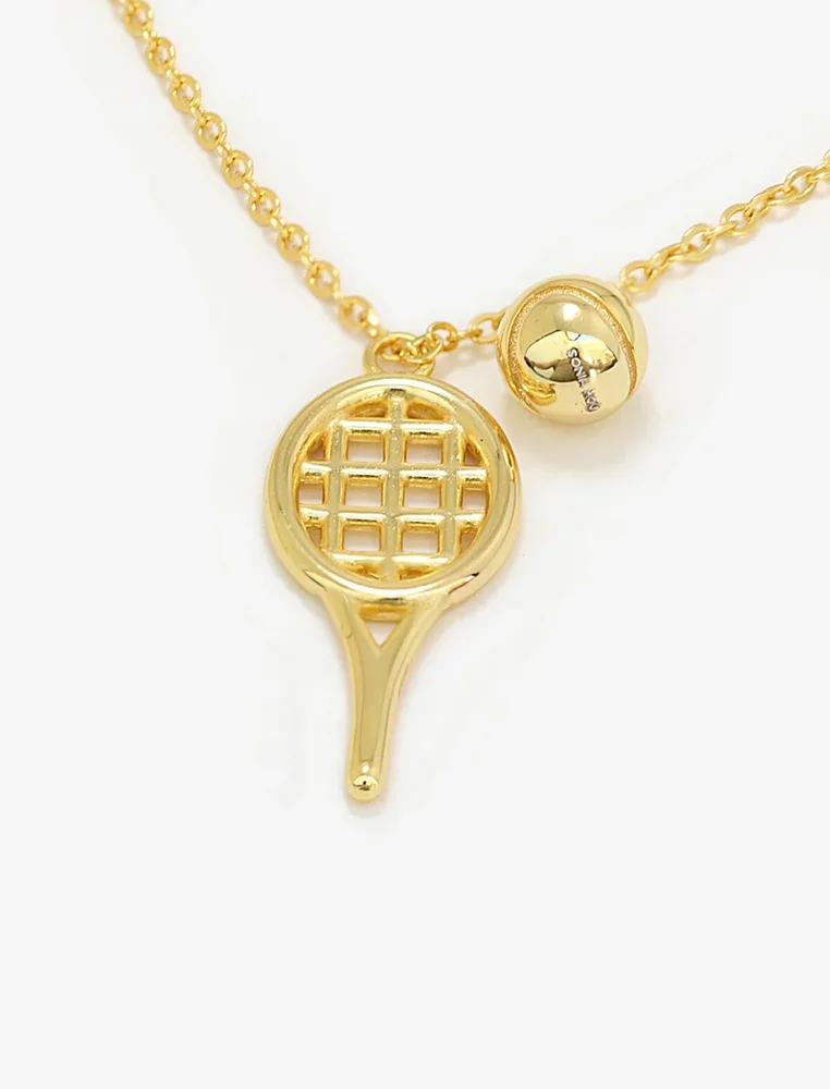 TENNIS Racquet & Ball Chain Necklace | 18K Gold Over Sterling Silver