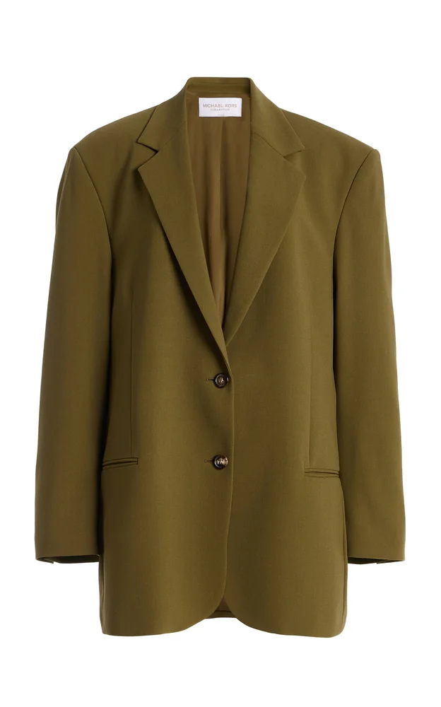 Ryan Single-Breasted Stretch Tissue Wool Crepe Blazer