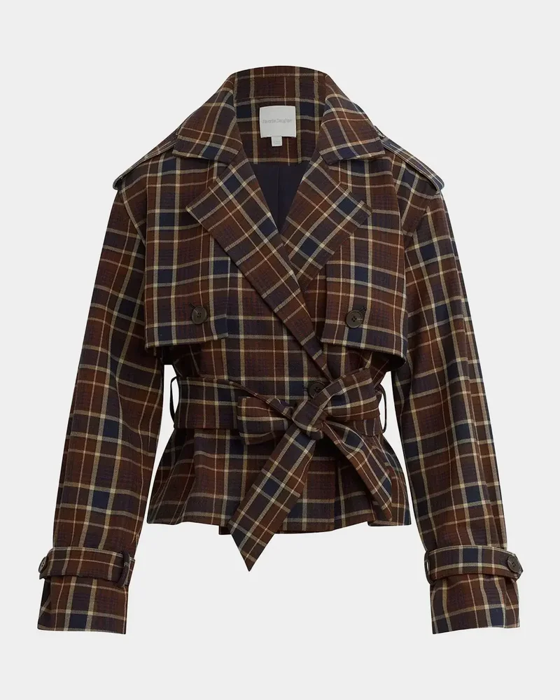 The Cropped Charles Countryside Plaid Trench Coat
