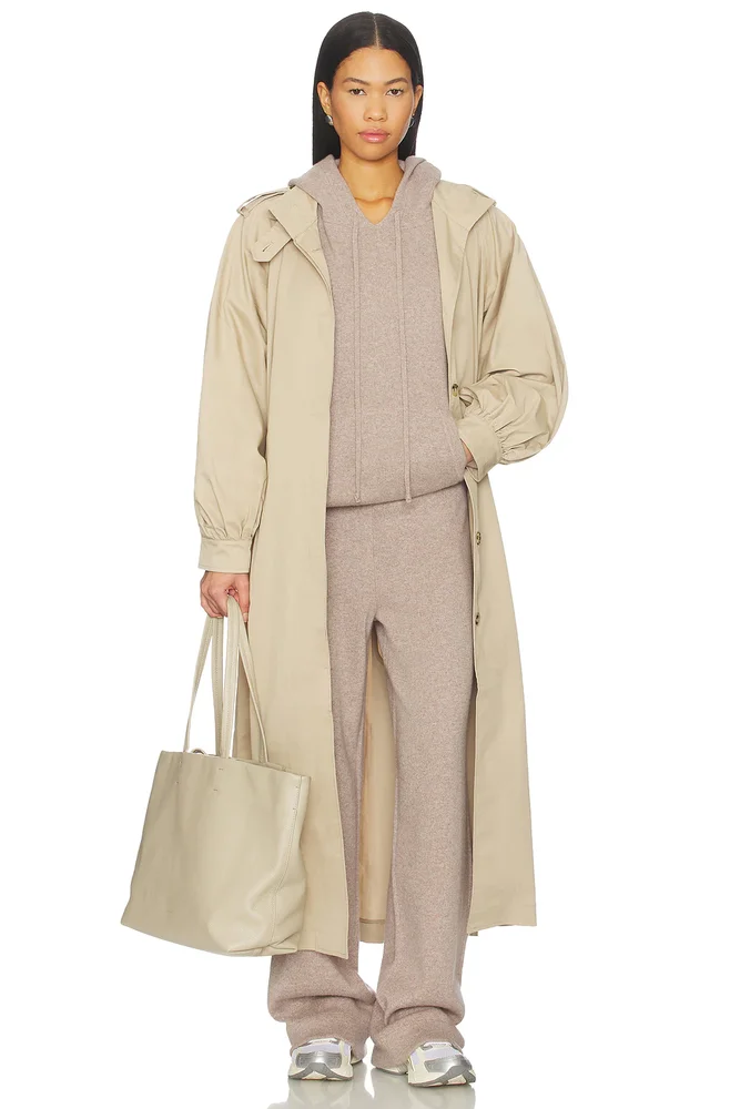 Navy Longline Funnel Neck Parka Jacket