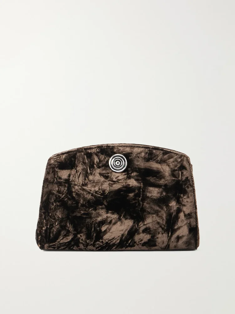 Pushlock velvet clutch