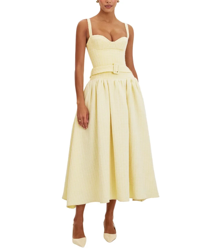 Miss Circle Tiana Sweetheart Belted Midi Dress