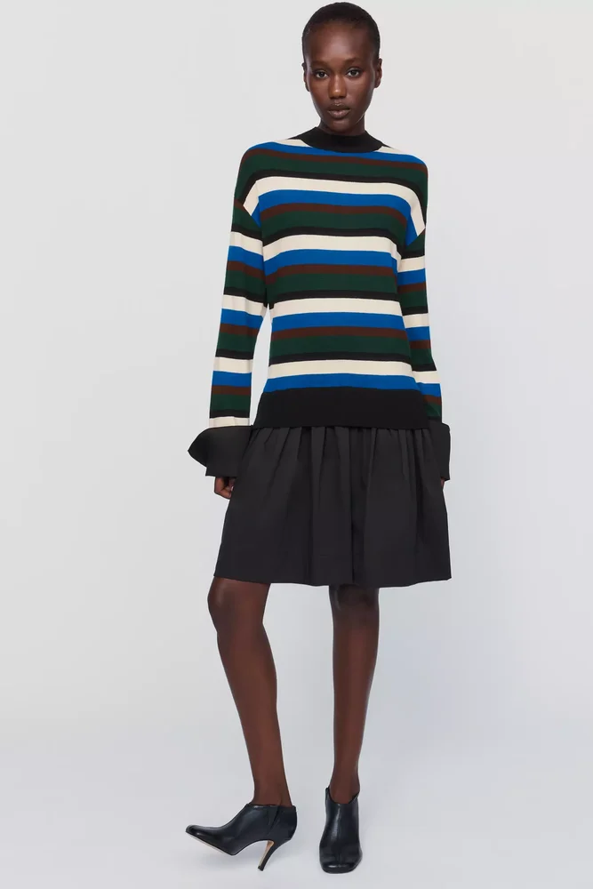 SIMONMILLER Pip Wool Cashmere Cotton Poplin Combo Dress