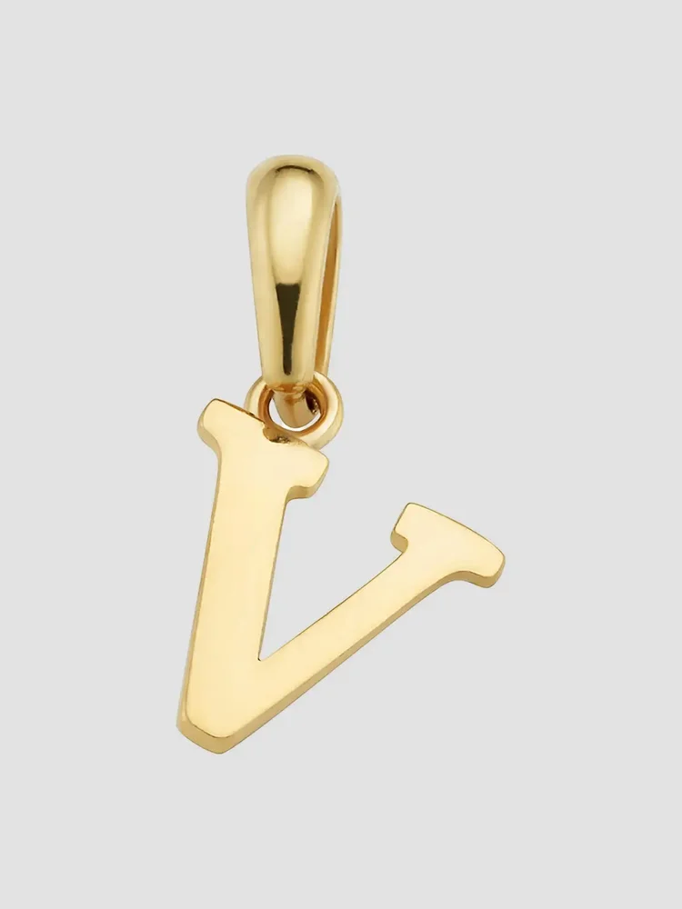 14K Yellow Gold My Letter Initial Pendant Charm