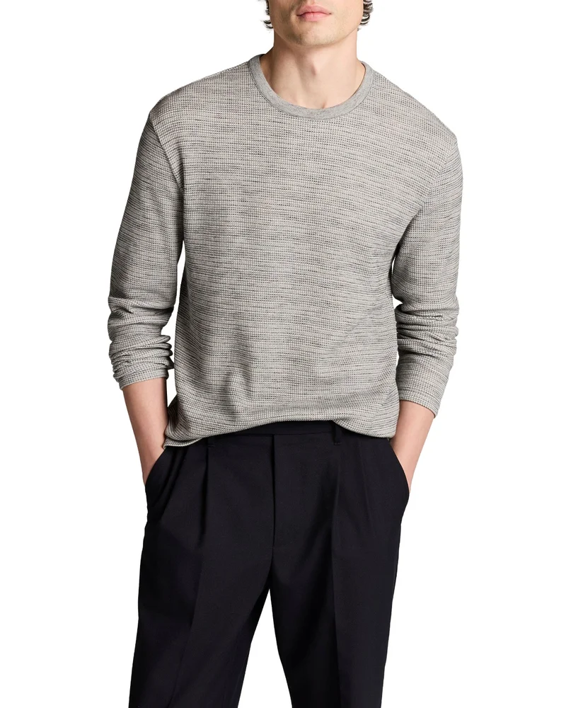 Space Dye Thermal Stripe Crewneck Shirt