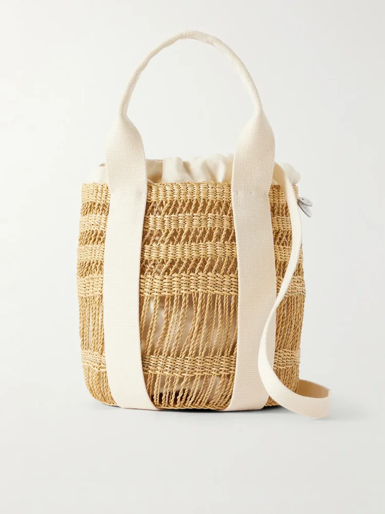 Mixy raffia bucket bag