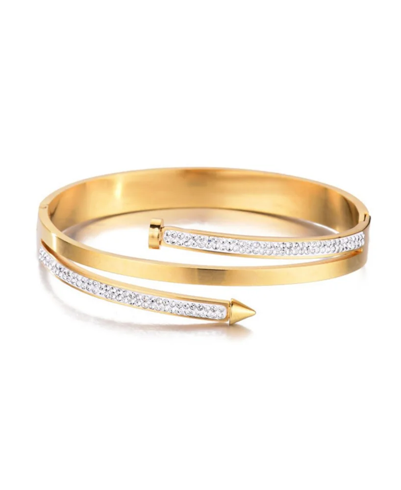Tarnish Resistant Gold Chunky Nail Bangle