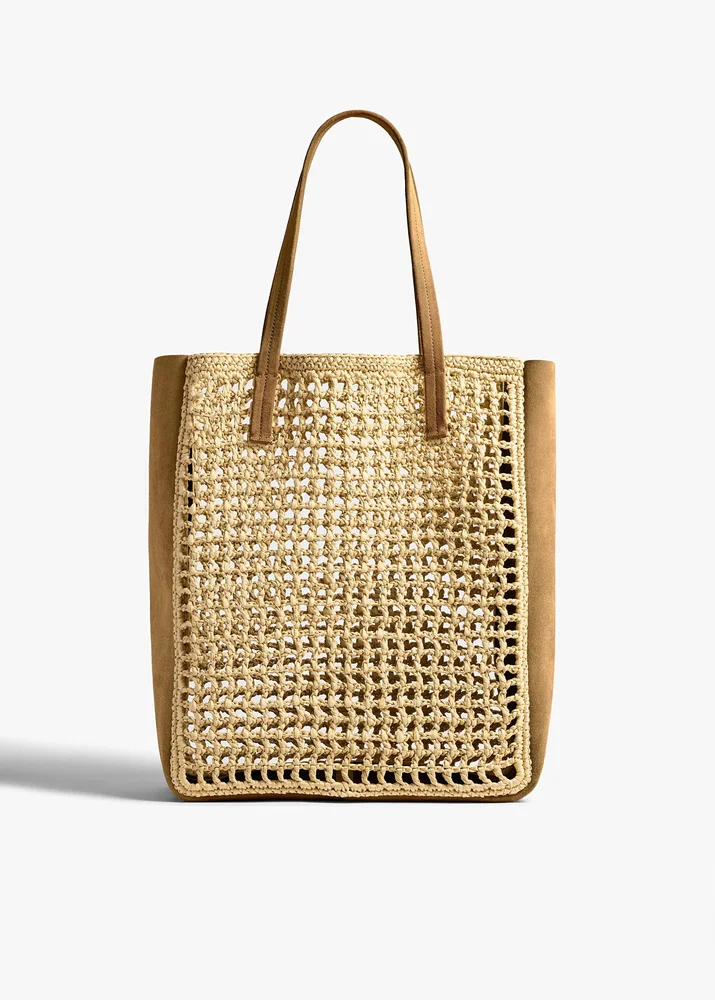 Augustina Small Raffia Crossbody Bag