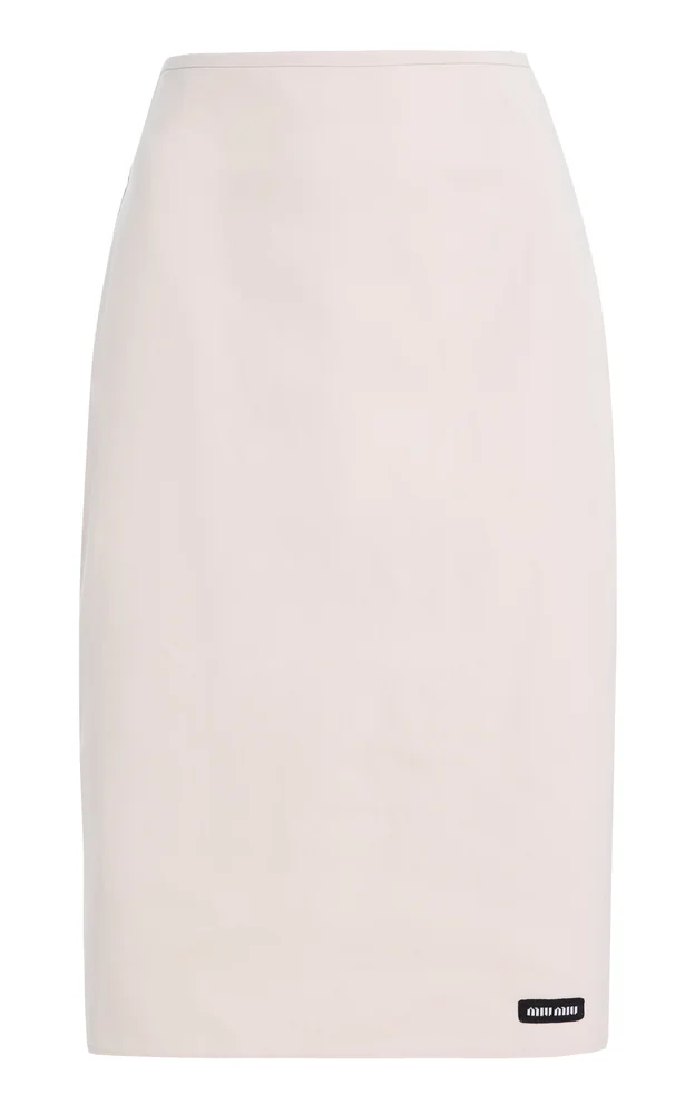 Cotton-Blend Poplin Midi Skirt
