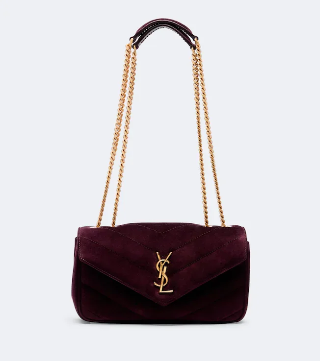 Loulou Small matelassé suede shoulder bag