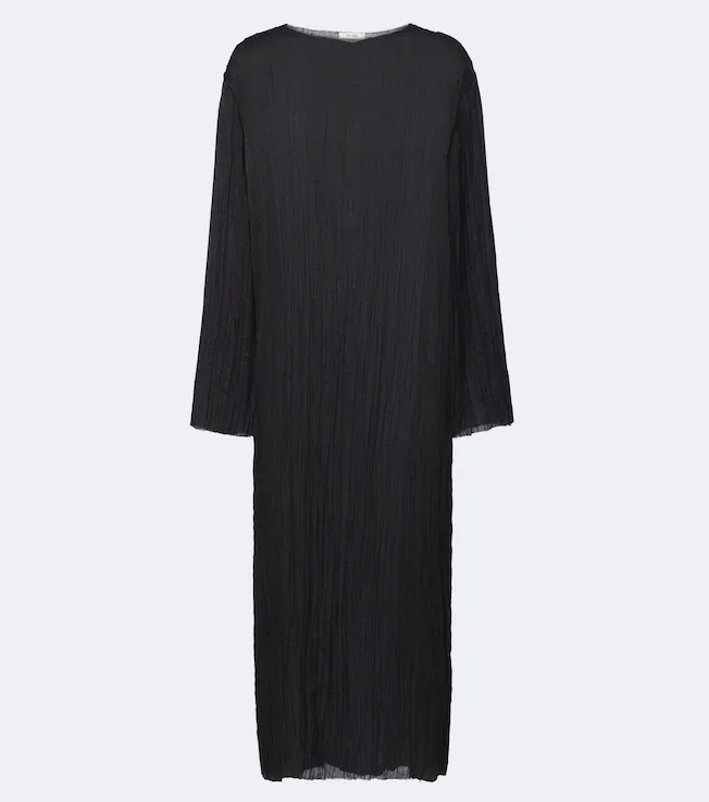 Joma pleated silk midi dress