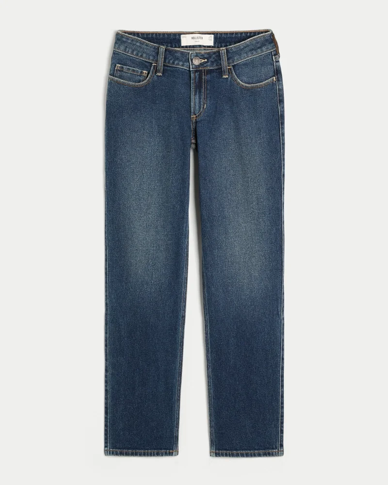 Low-Rise Straight Jeans (dark wash)