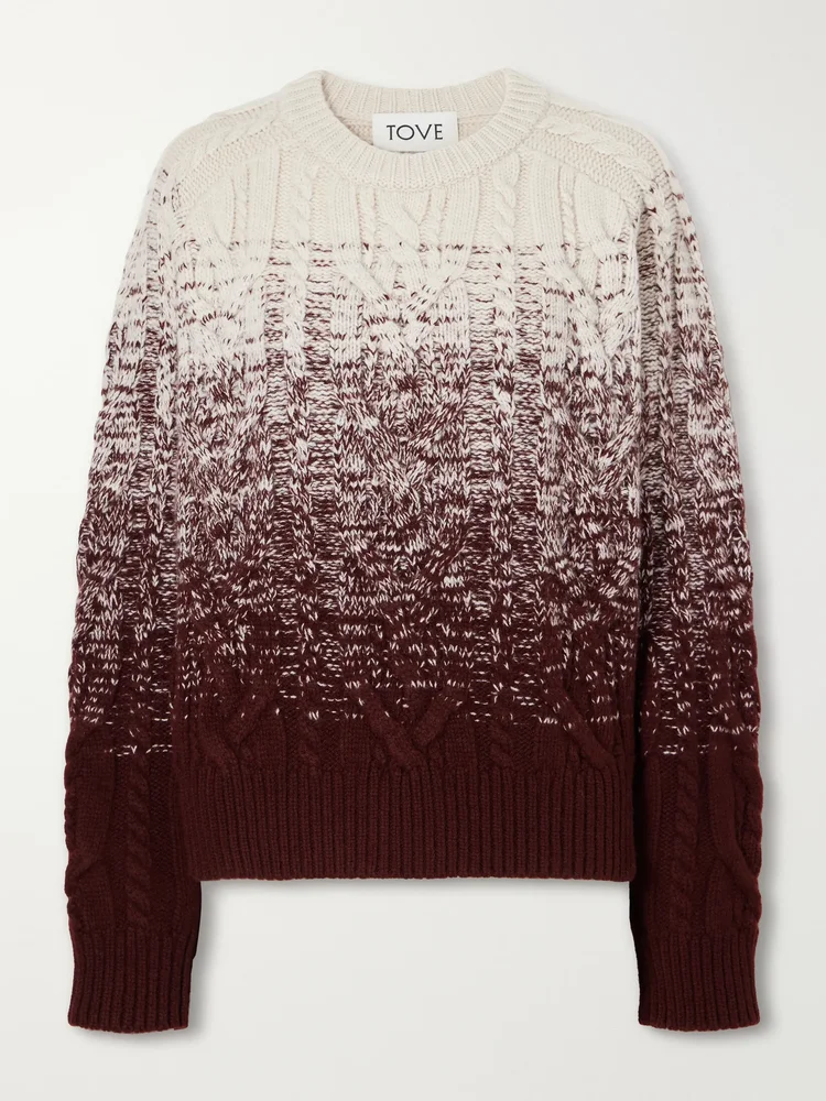 Pierra dégradé cable-knit wool sweater