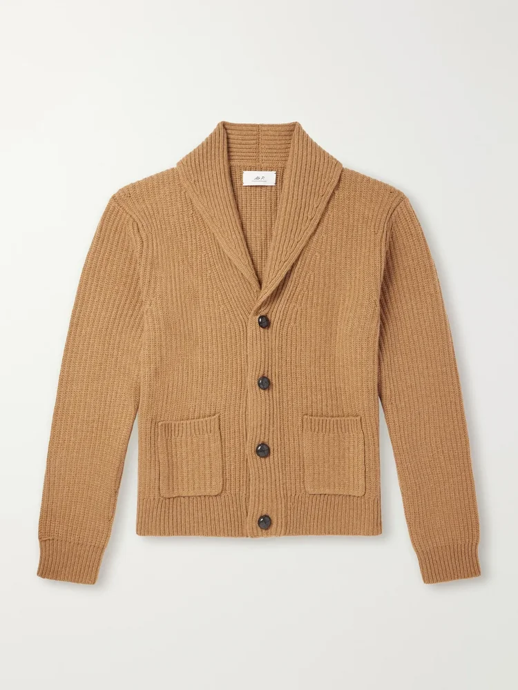 Ribbed Wool and Cashmere-Blend Cardigan