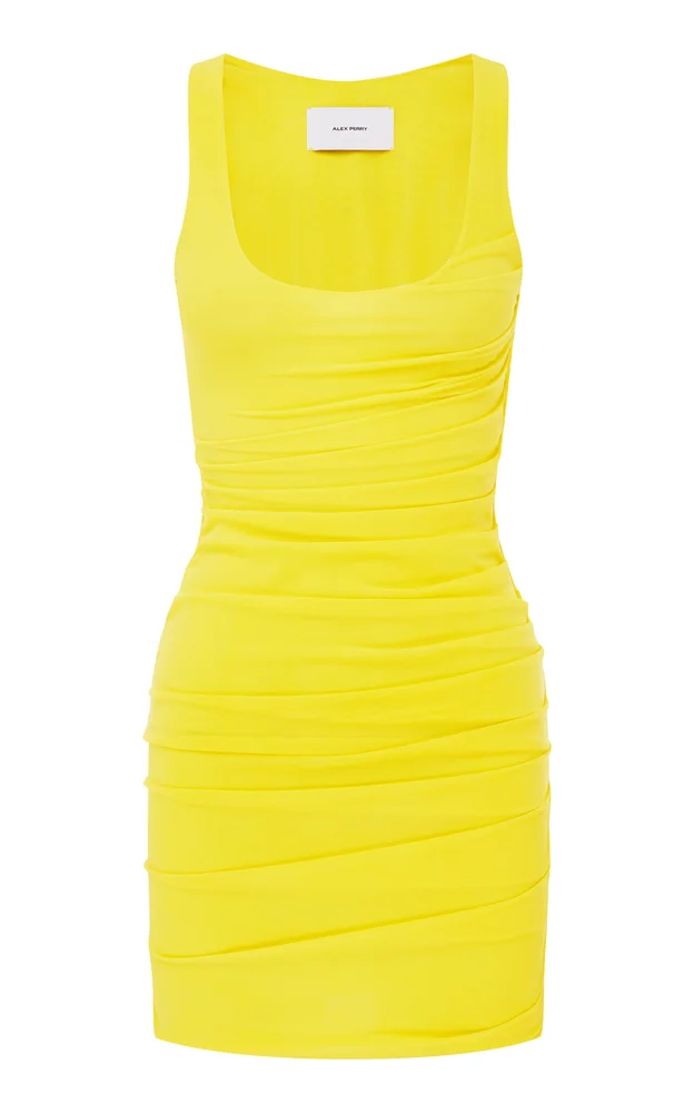 Ruched Singlet Mini Dress In Power Mesh