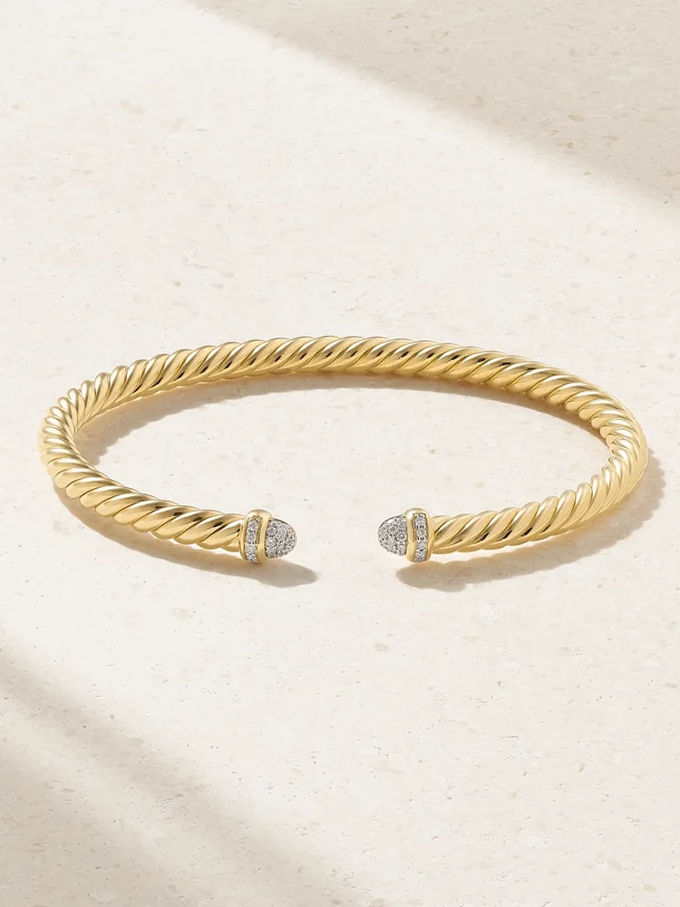 Cablespira® Flex 18-karat gold and diamond cuff