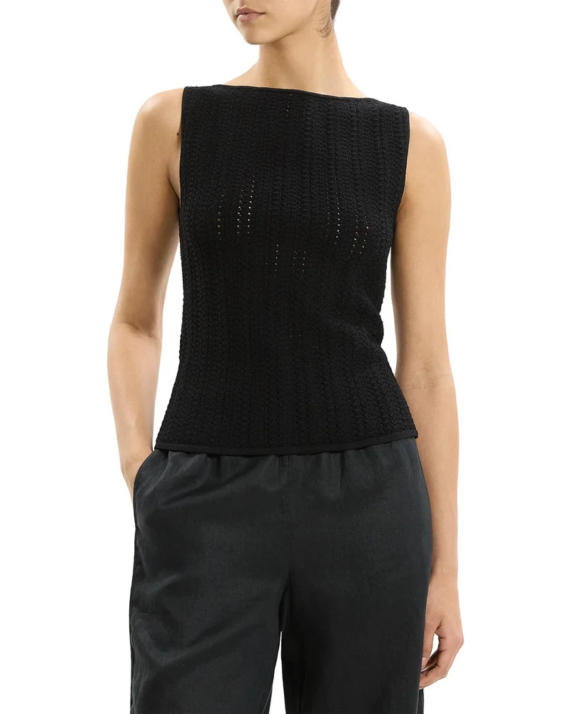 Textured Boat Neck Top
