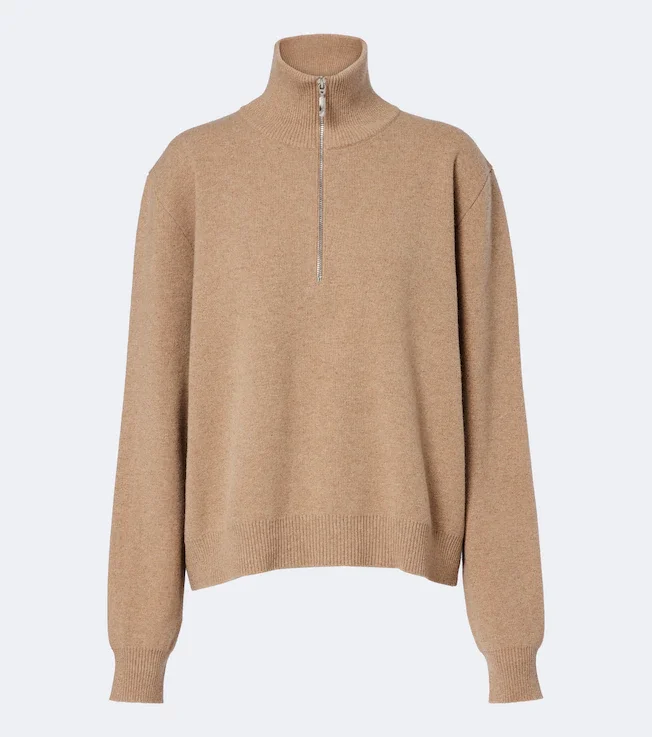 Wool-blend half-zip sweater