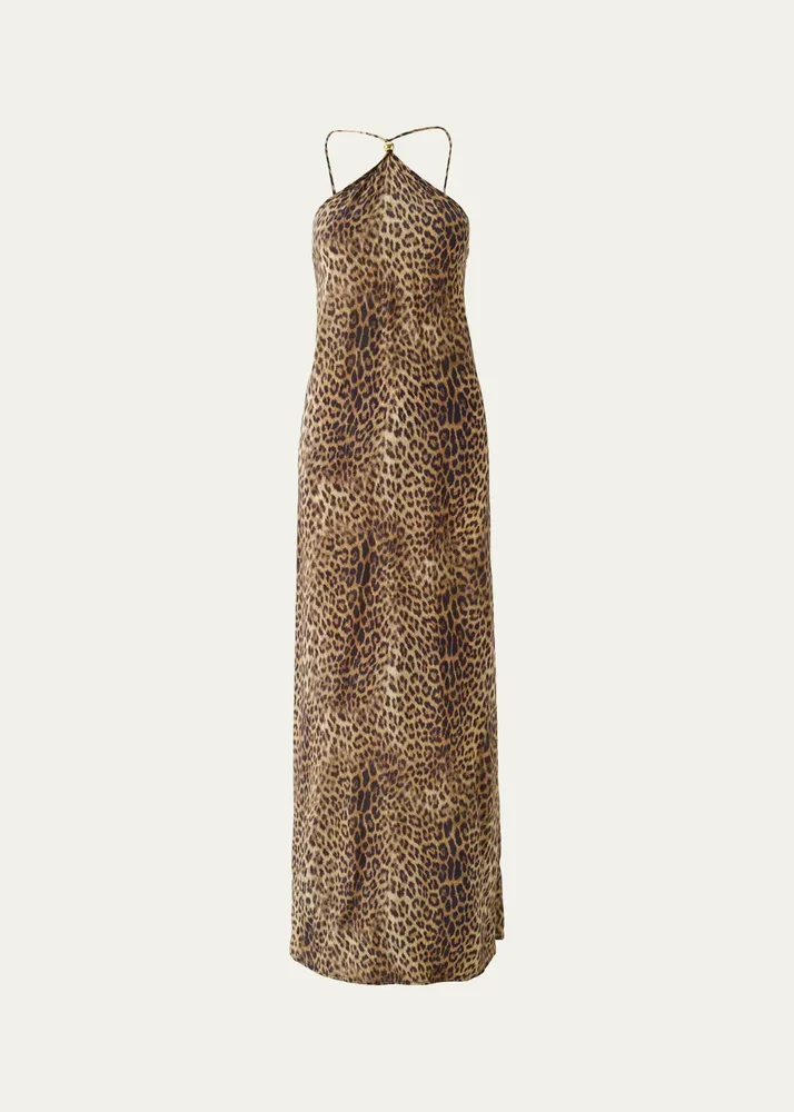 Sage Leopard Maxi Dress