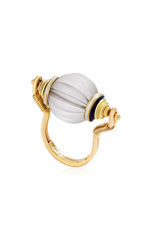 Rock Crystal Bocce 18K Yellow Gold Crystal Ring