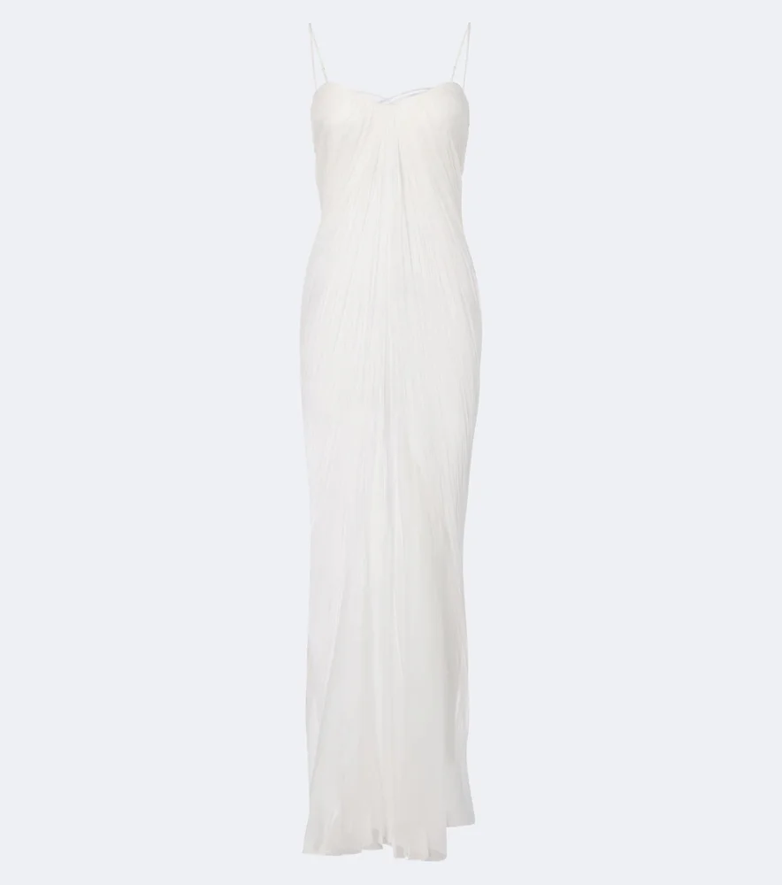 Bridal Victoria silk muslin bustier gown