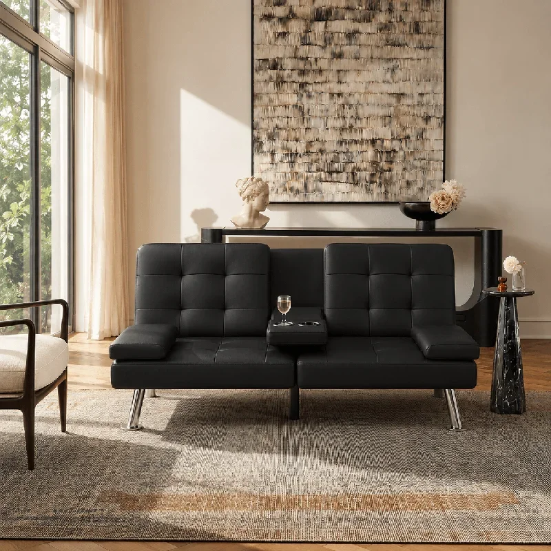 Abbigale Faux Leather Reclining Sofa Bed
