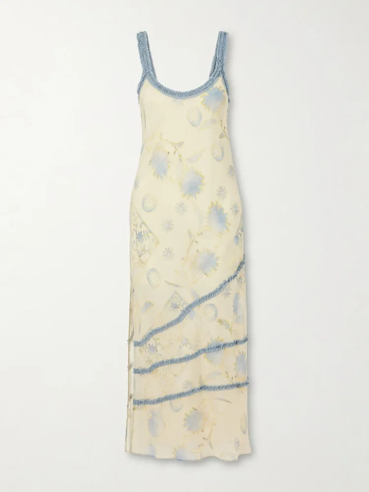 Cecile ruffled printed chiffon maxi dress