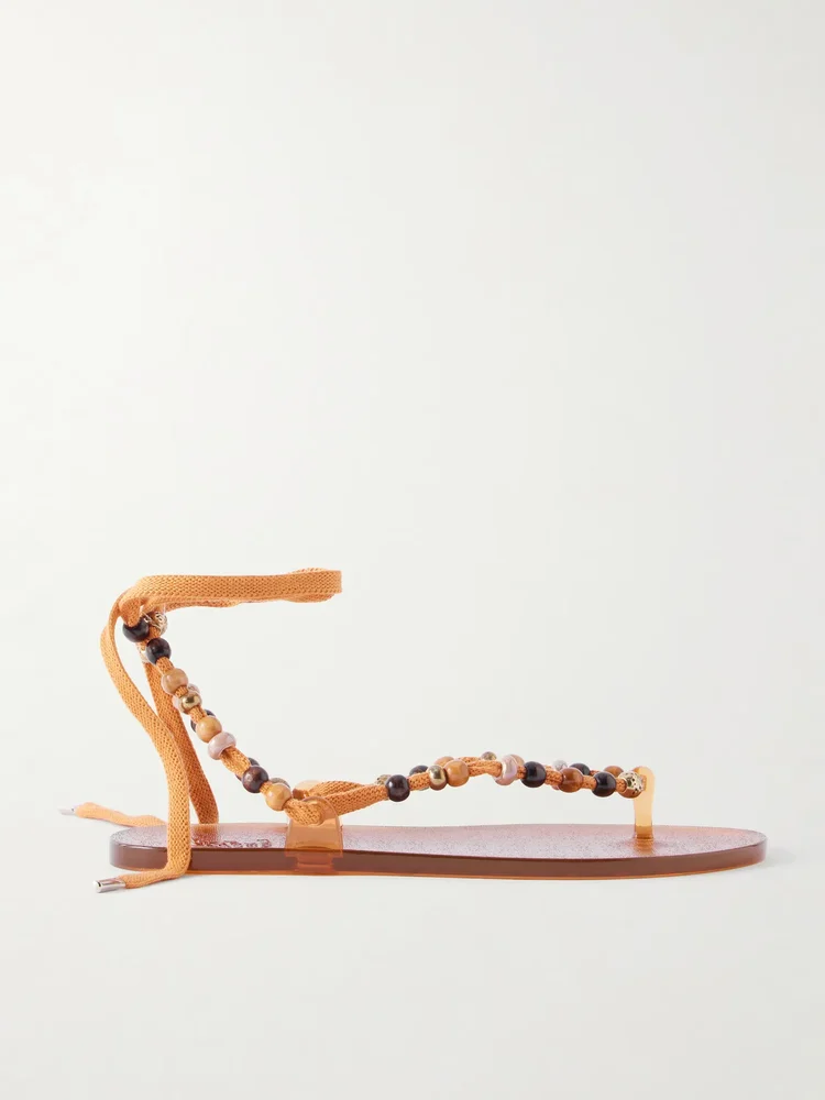Esther bead-embellished jelly thong sandals