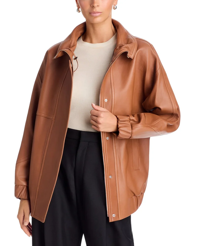 Leather Front Zip Jacket - Exclusive