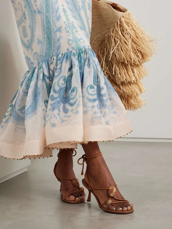 ZIMMERMANN Gleam embellished leather sandals