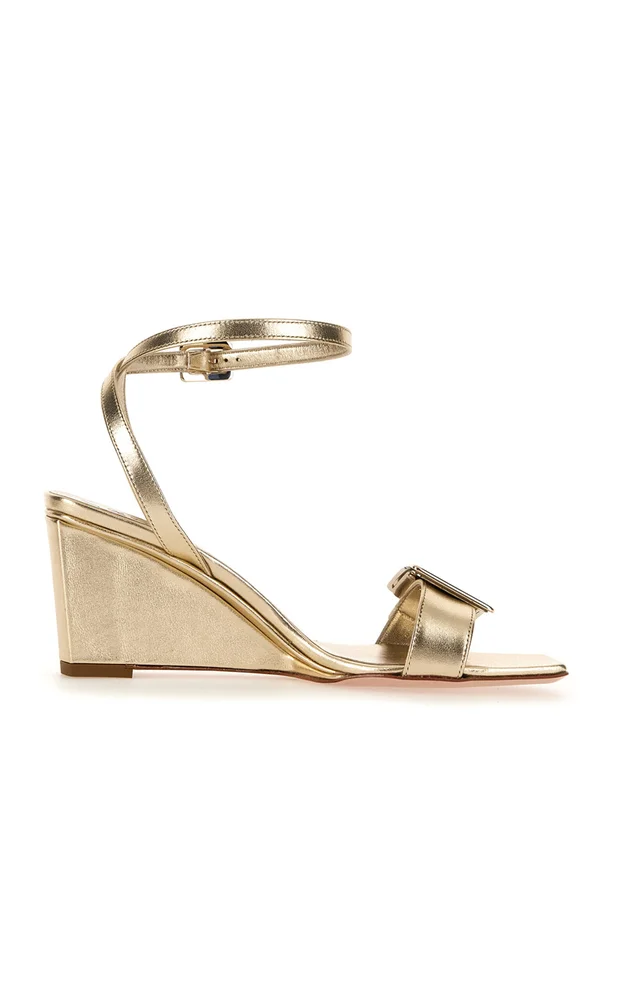 Belle Vivier Leather Wedge Sandals