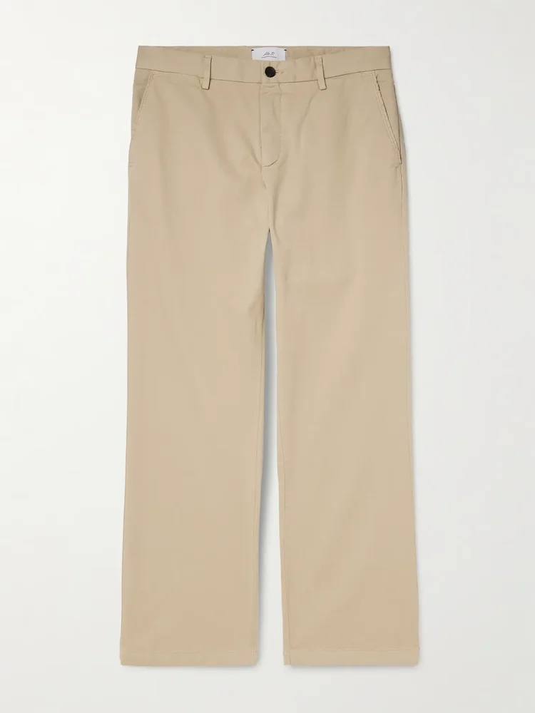 Straight-Leg Organic Cotton-Blend Chinos