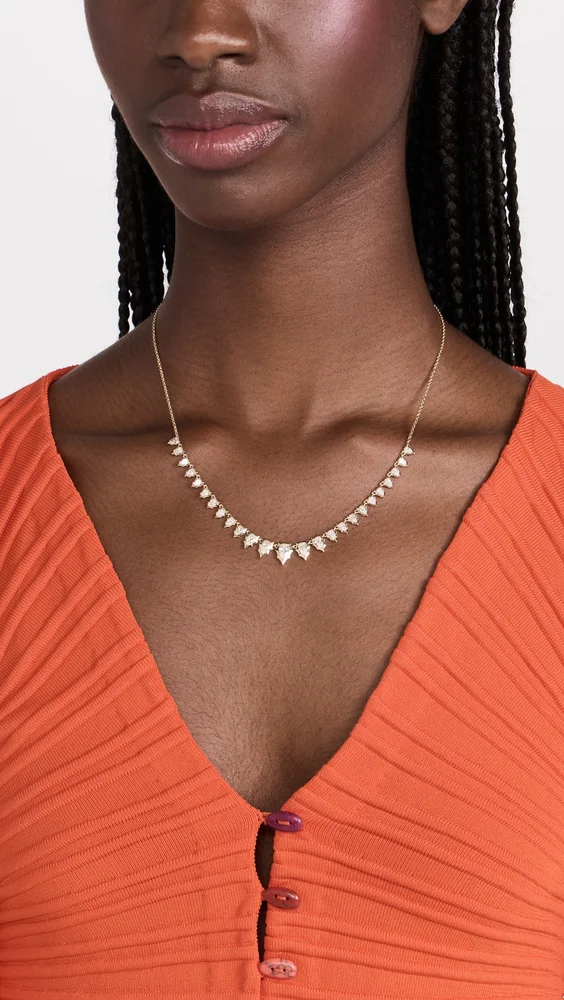 18k Yellow Gold Envoy Graduating Riviera Diamond Necklace